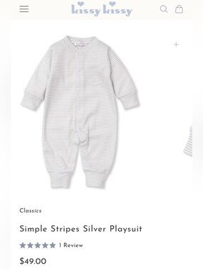 Kissy kissy simple stripes playsuit size 18-24 months